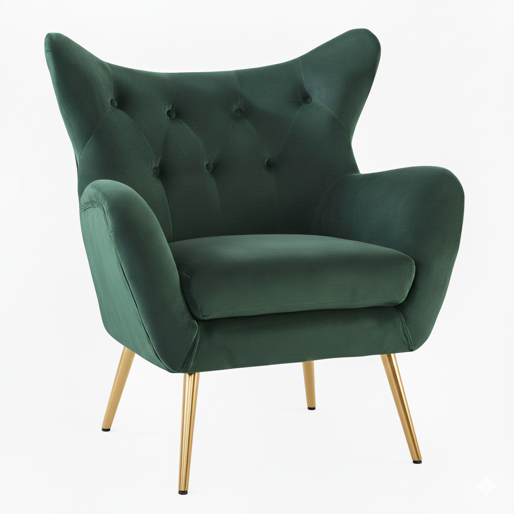 Chair - Wingback (Teal, Green, Ivory, Navy, Orange)
