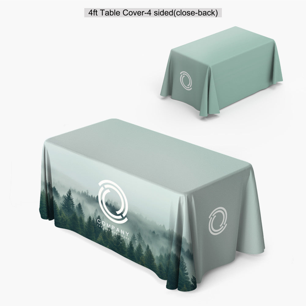 Rectangle Banquet Tables with CUSTOM Table Linen (Available in 4' / 6' / 8')