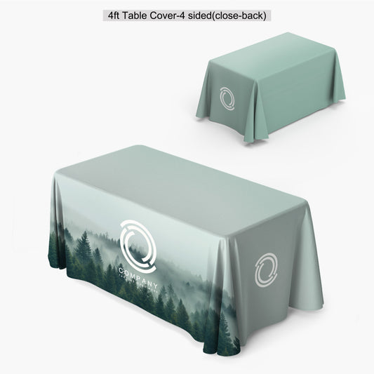 Rectangle Banquet Tables with CUSTOM Table Linen (Available in 4' / 6' / 8')