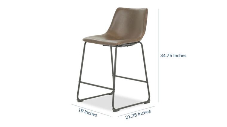 Centair Barstool - Upholstered Leather (Brown)