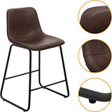 Barstool - Upholstered Leather (Brown)