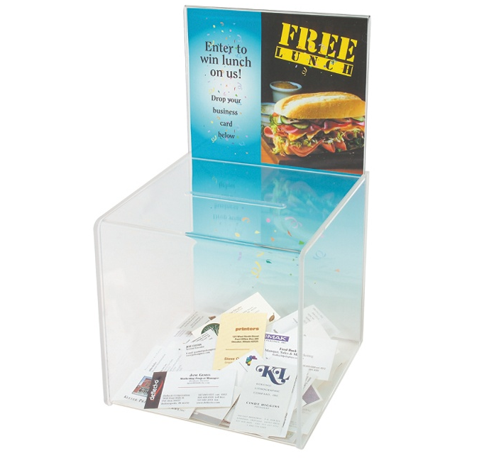 Clear Suggestion/Business Card/Drawing Box with Lock - Round Top (Case  Pack) - Polmart Display