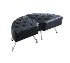 Semi-Circle Tufted Ottoman (Black)