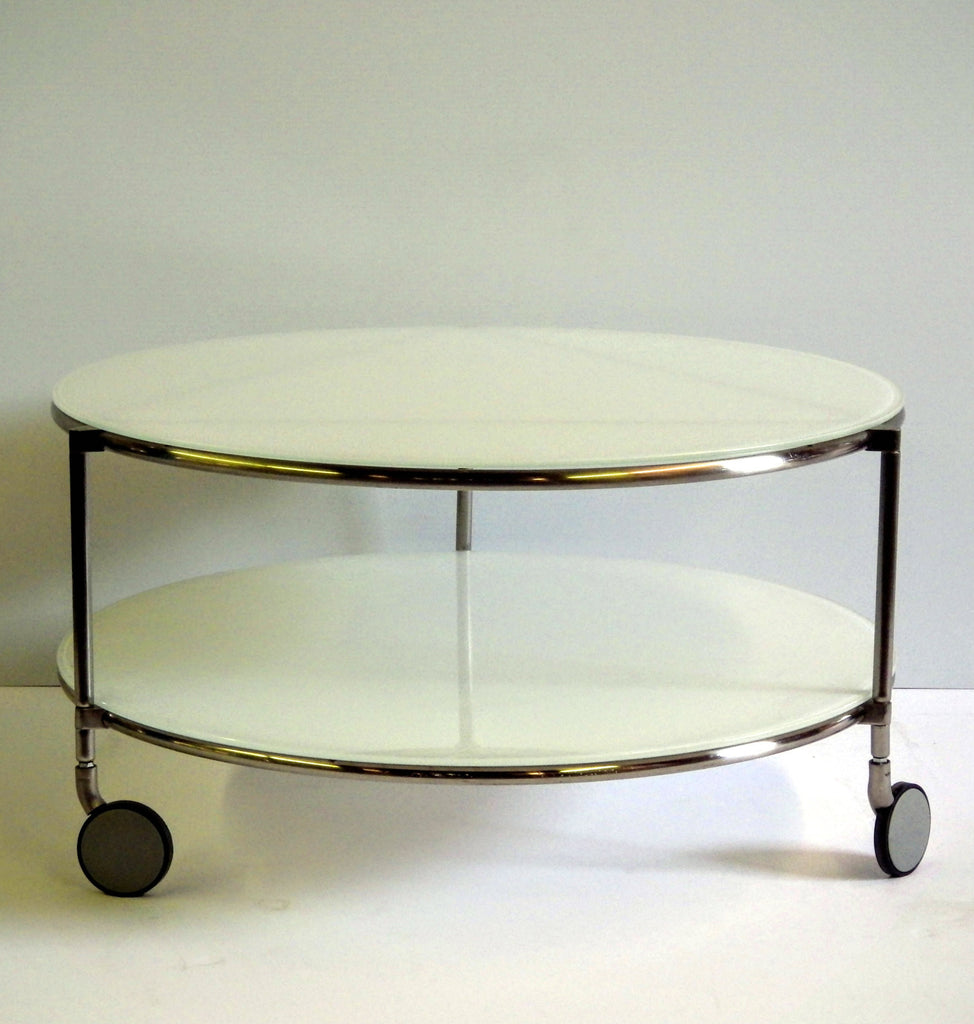 Silver and Frosted Glass Coffee Table