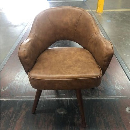 Swivel Chair - Brown Leather